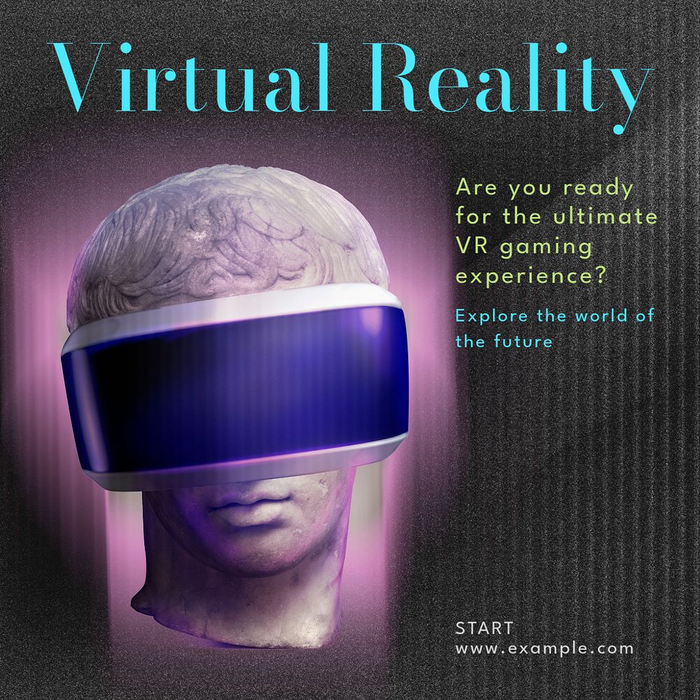 Virtual reality Facebook post template, editable design