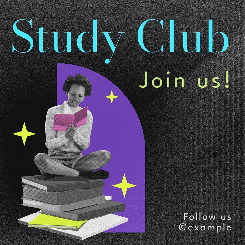 Sunday club Instagram post template, editable text