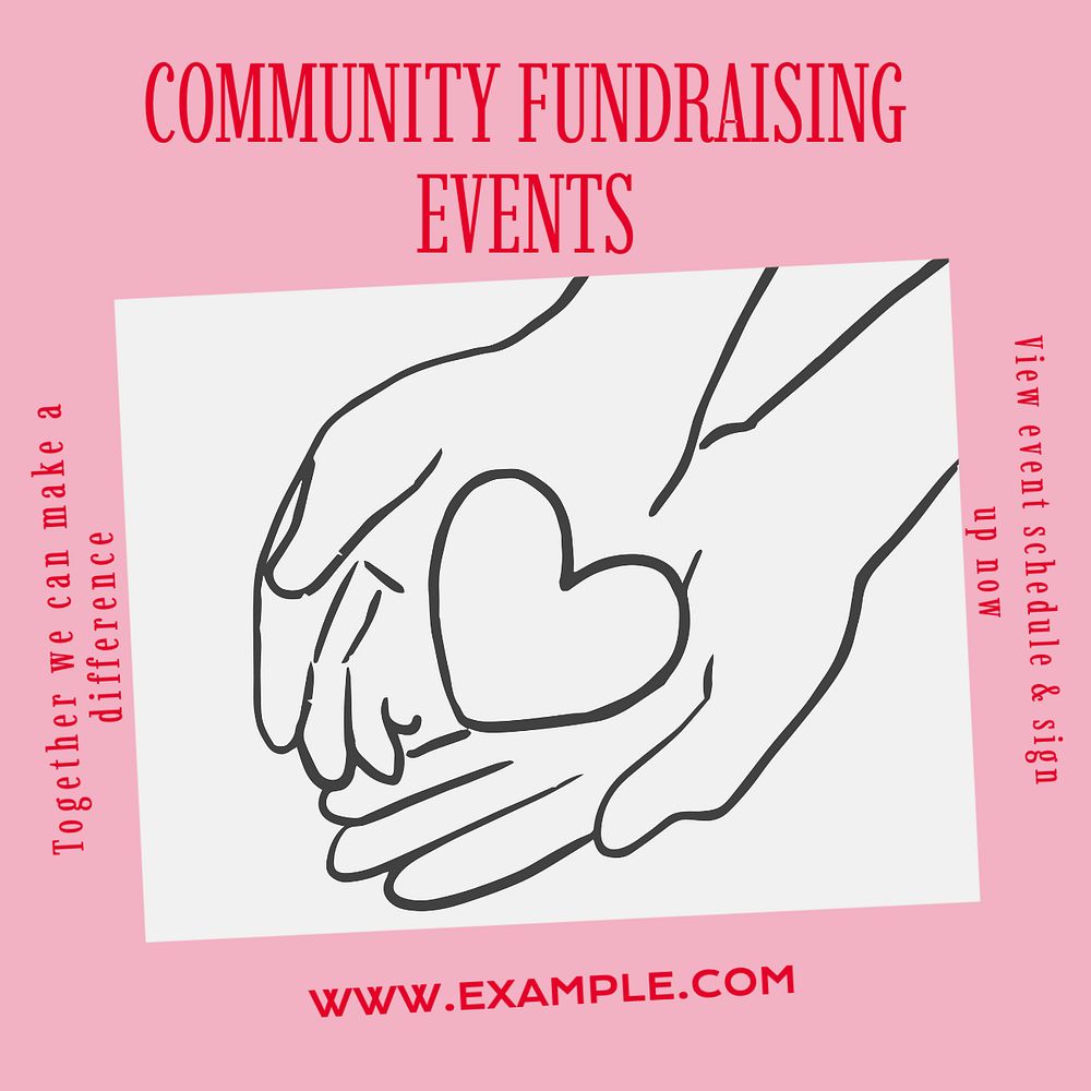 Community fundraising & events Instagram post template