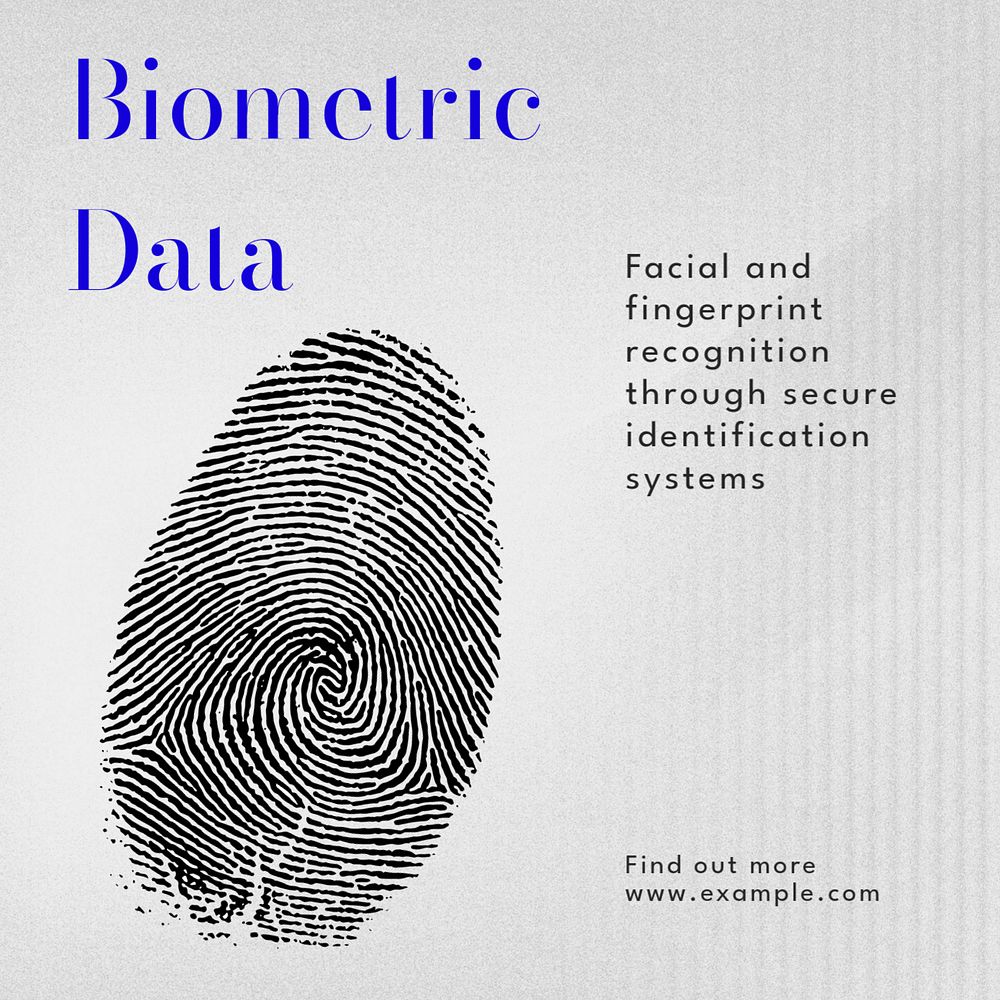 Biometric data Facebook post template, editable design