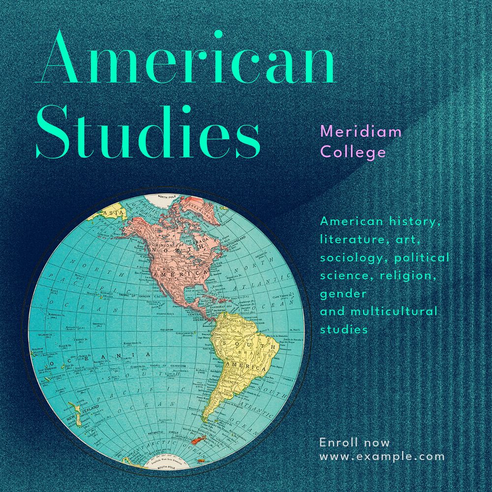 American studies Instagram post template, editable text 