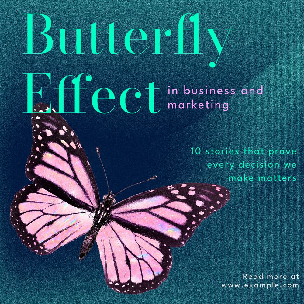 Butterfly effect Facebook post template, editable design