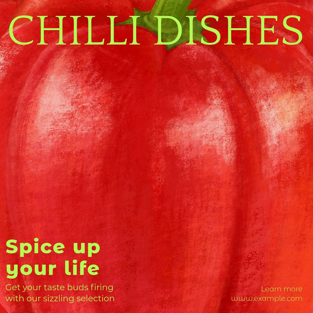 Chili dishes Instagram post template, editable text