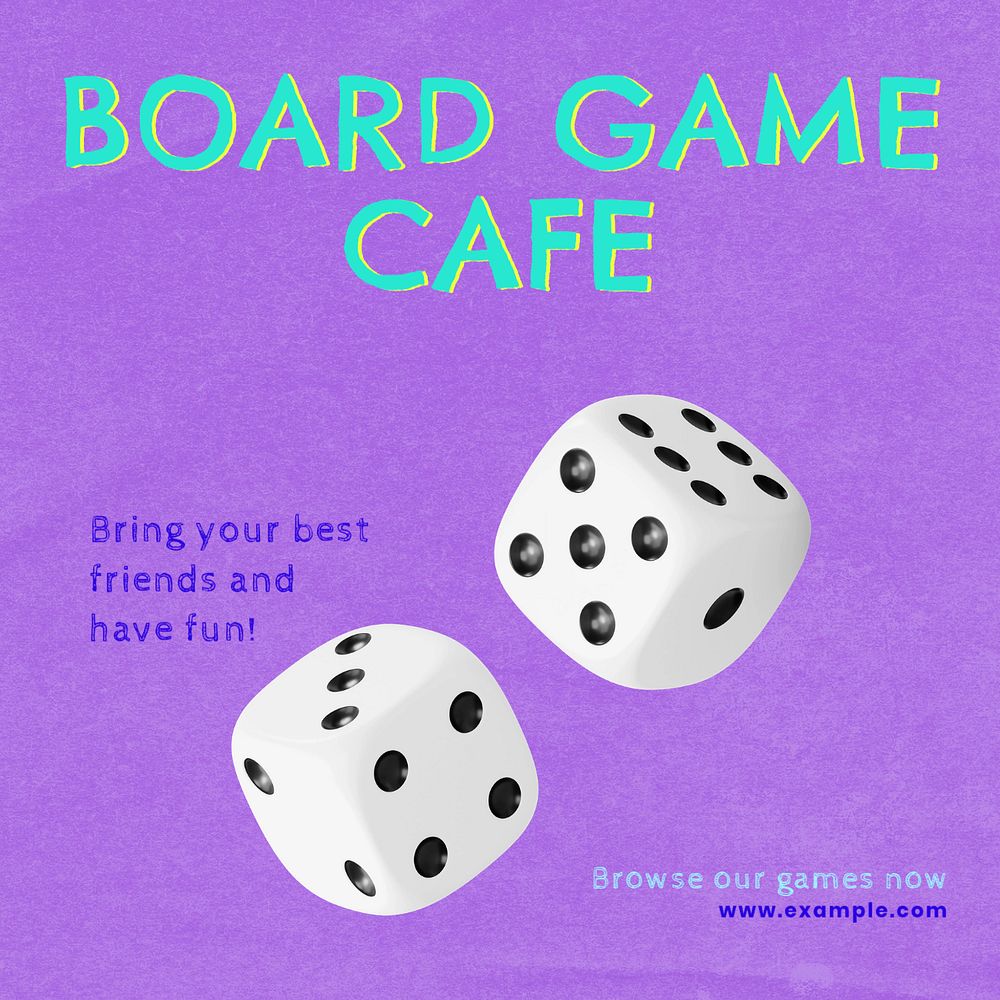 Board game Instagram post template, editable text