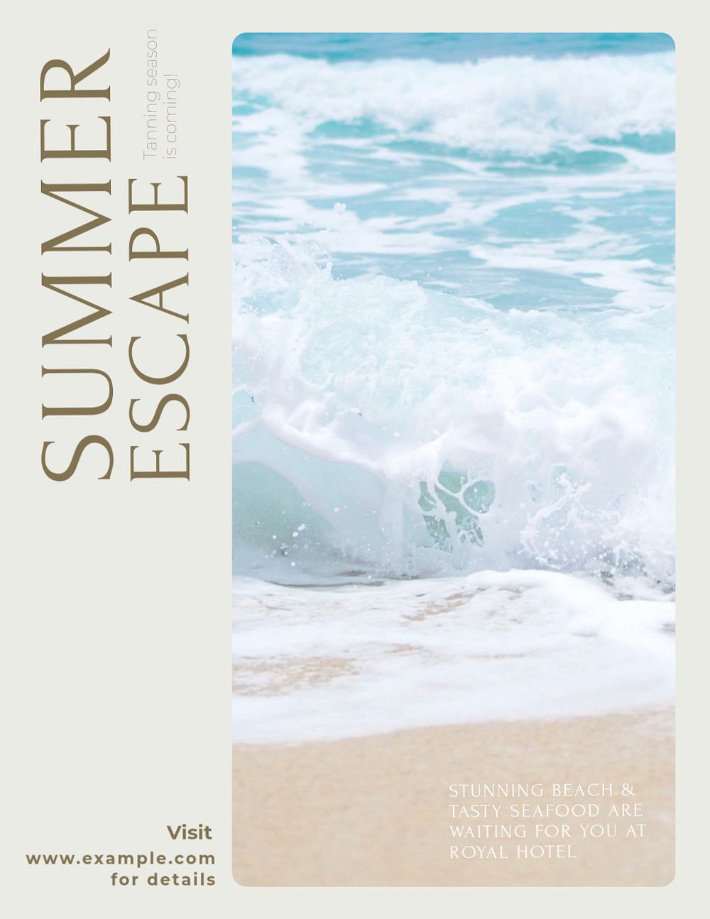 Summer escape flyer template, editable text & design