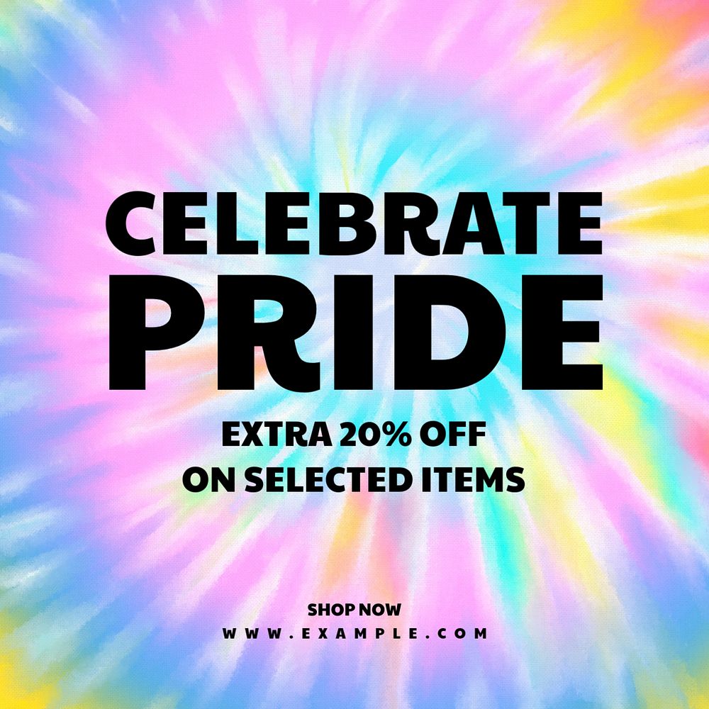 Celebrate pride Instagram post template, editable text