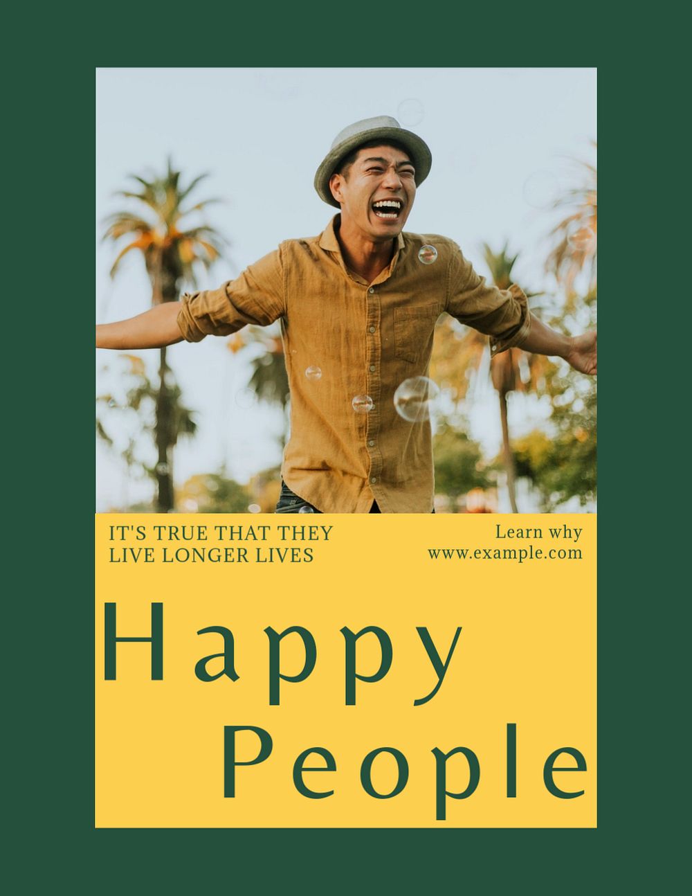 Happy people flyer template, editable text & design