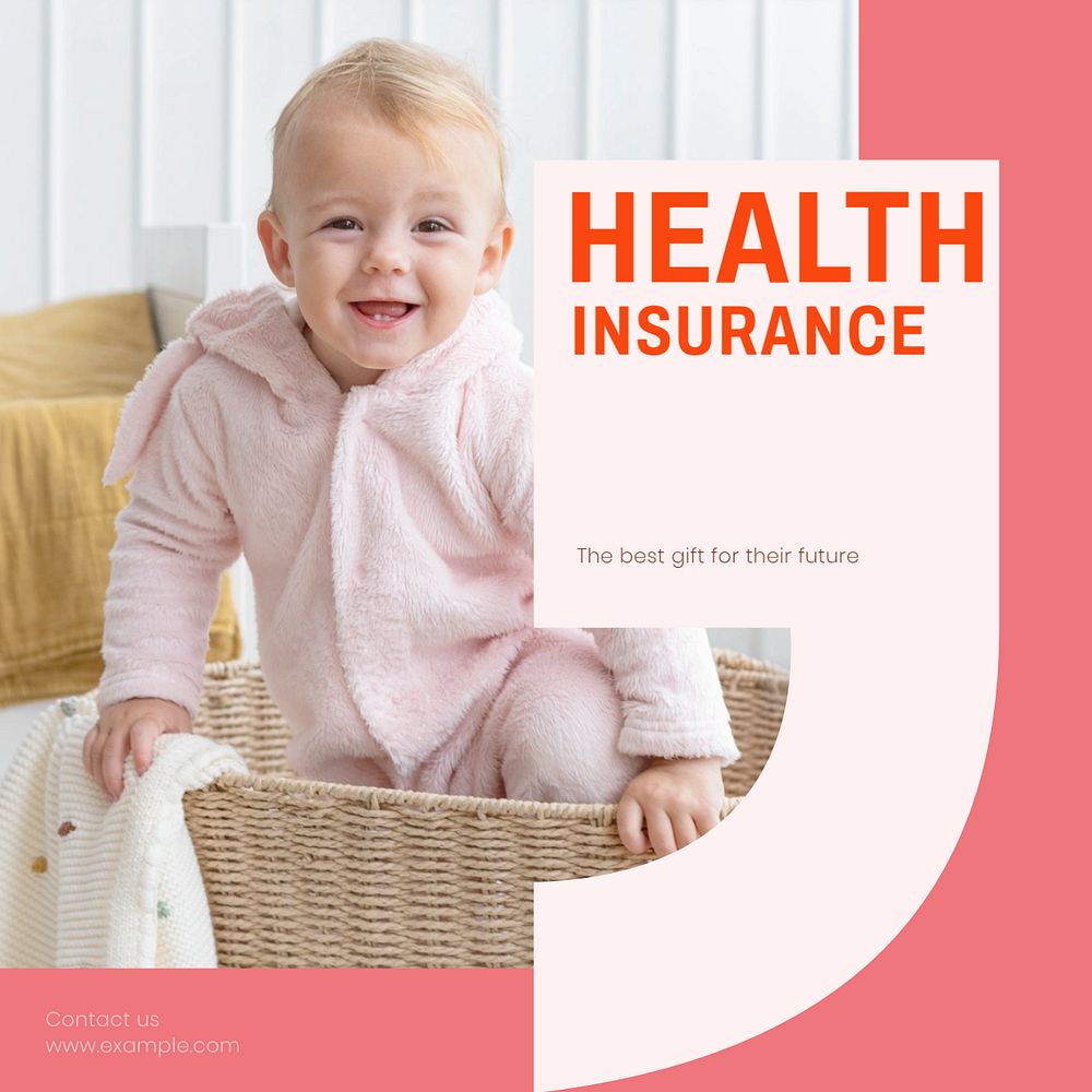 Health insurance Instagram post template, editable design