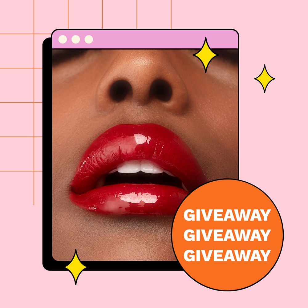 Giveaway Instagram post template, editable design