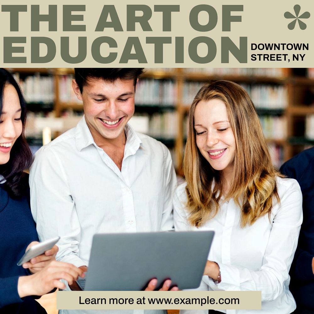 Art of education Instagram post template, editable social media design