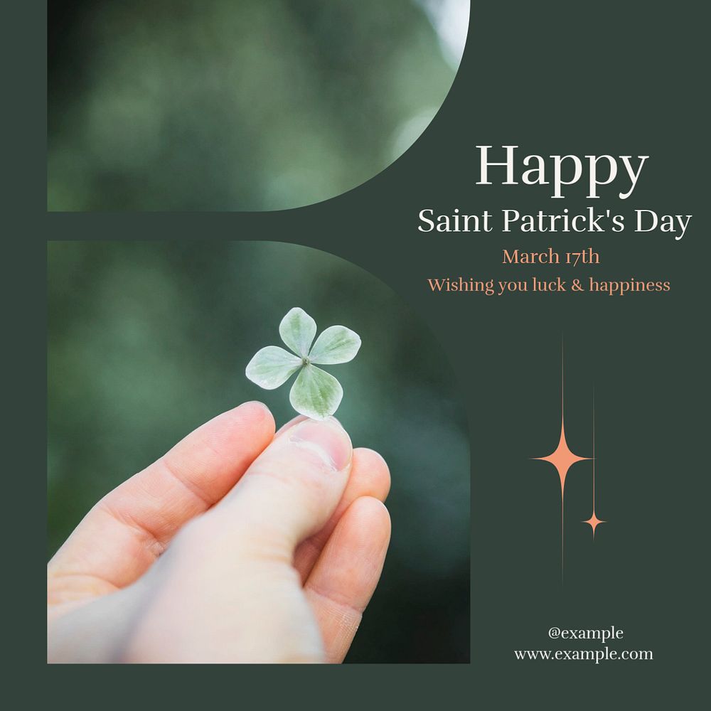 Saint Patrick's day Instagram post template, editable design