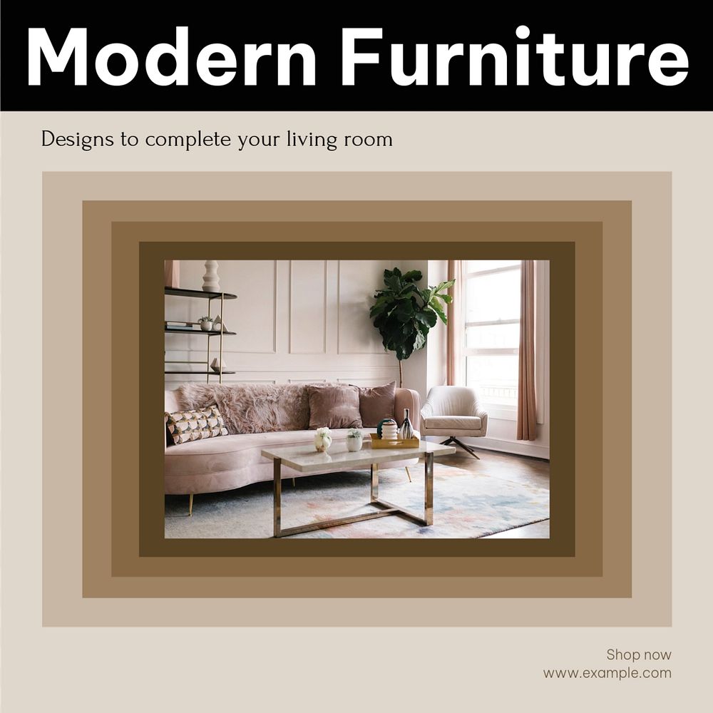 Modern furniture Instagram post template, editable design