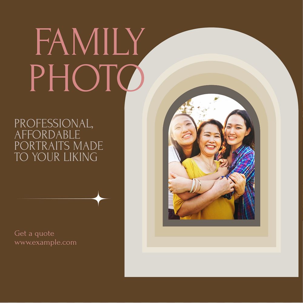 Family photo Instagram post template, editable social media design