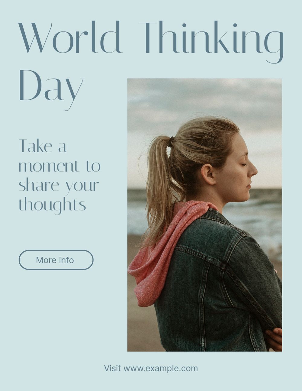 World thinking day flyer template, editable text & design