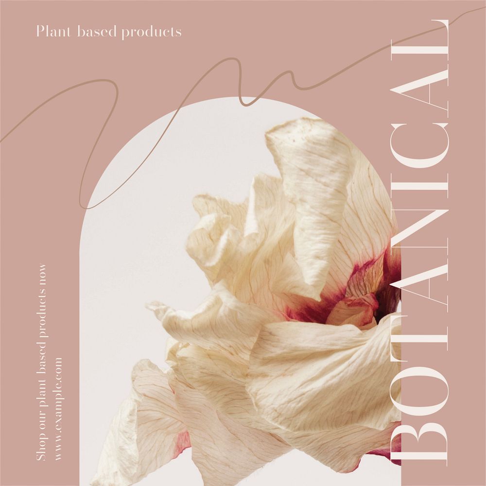 Botanical beauty product Instagram post template, editable design