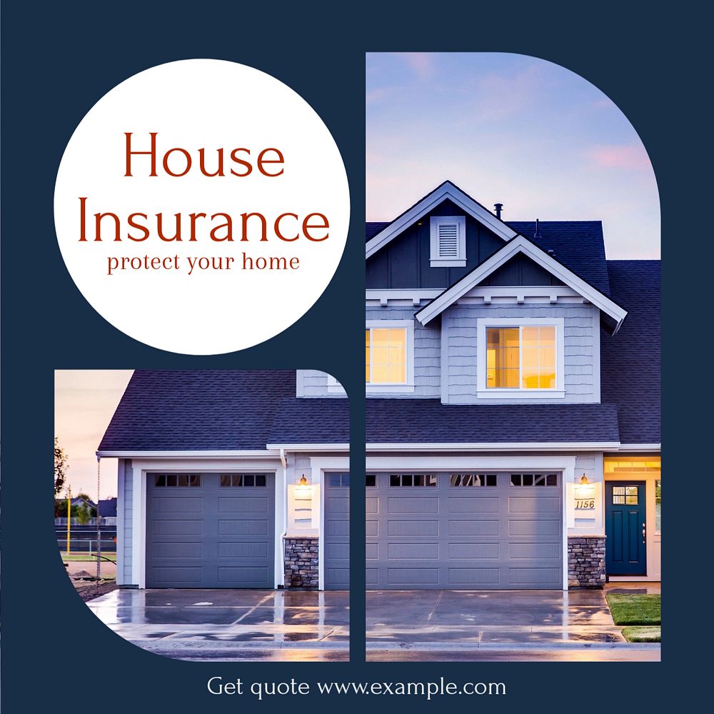 House insurance Instagram post template, editable design