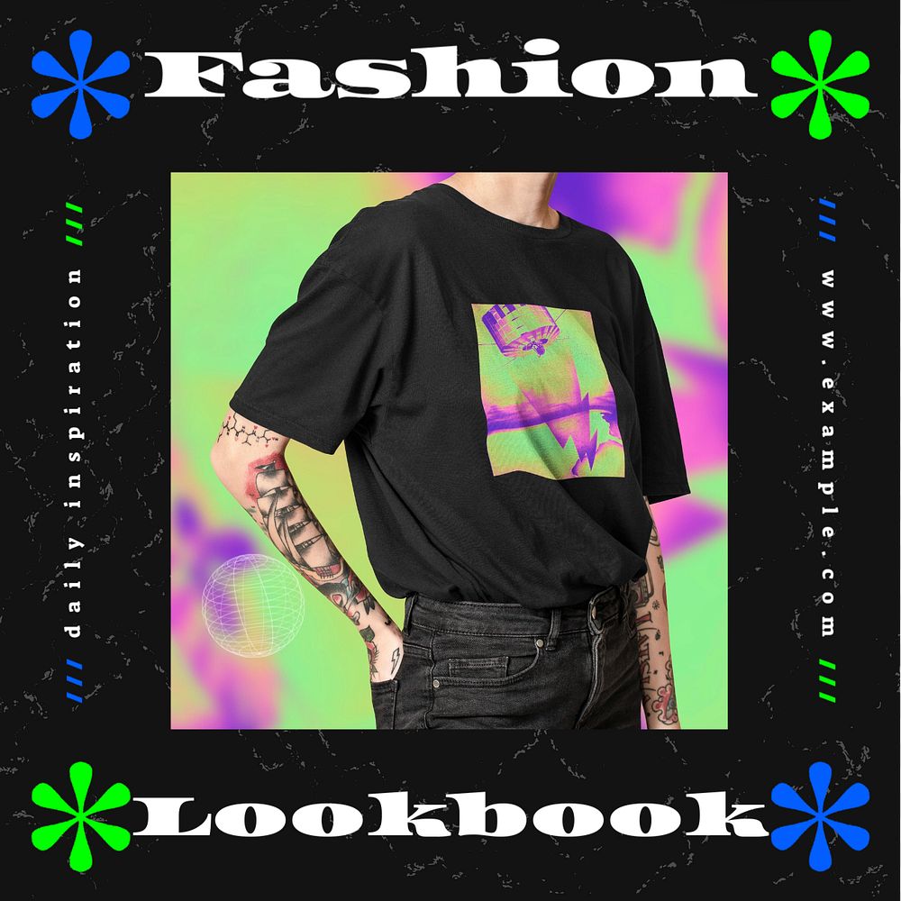 Fashion lookbook Instagram post template, editable design