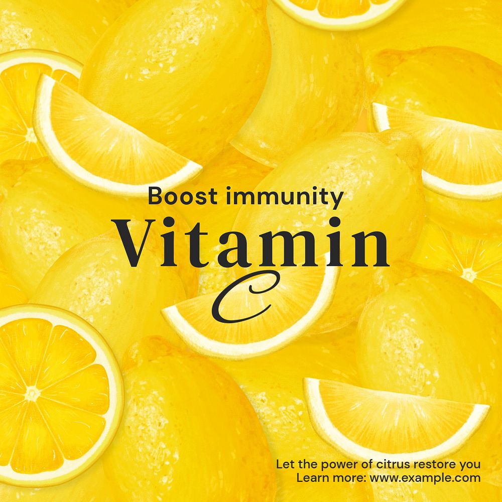 Vitamin C Instagram post template, editable text