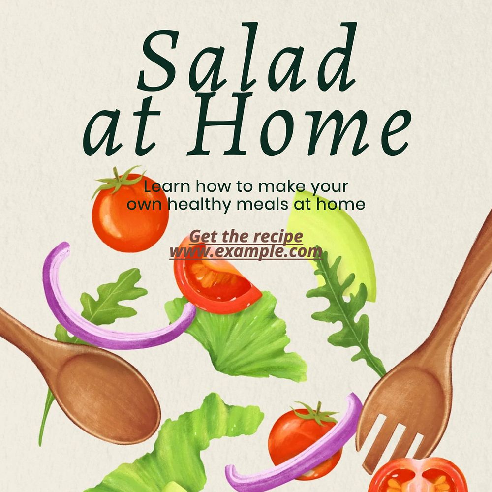 Salad at home Instagram post template