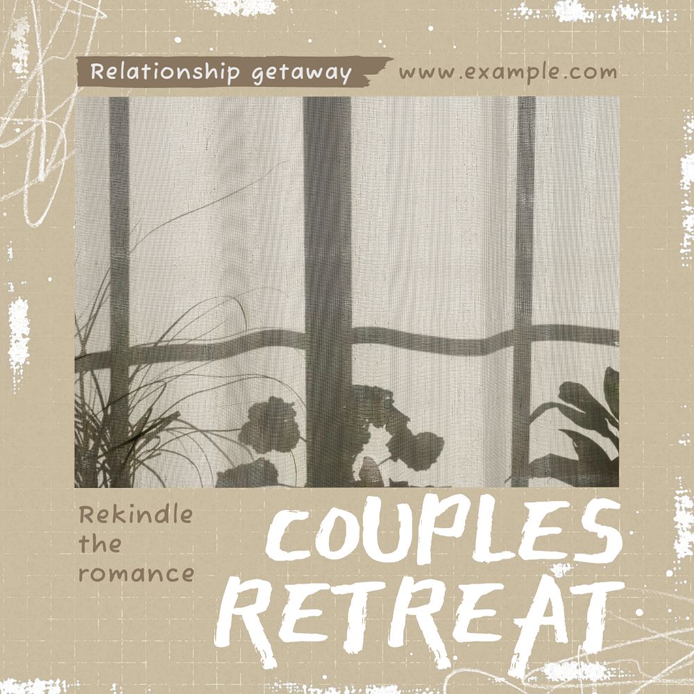 Couples retreat Instagram post template, editable design