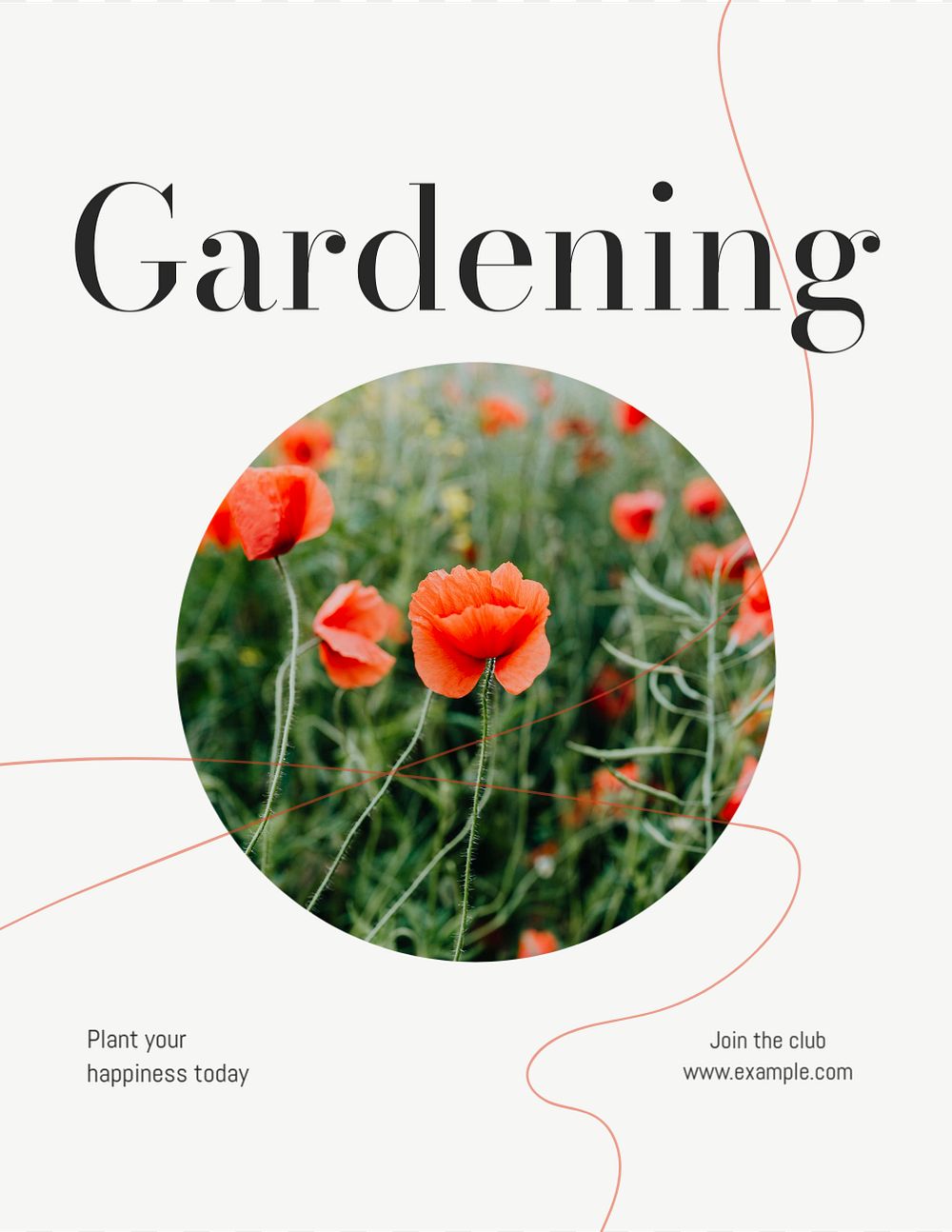 Gardening club flyer template, editable text & design