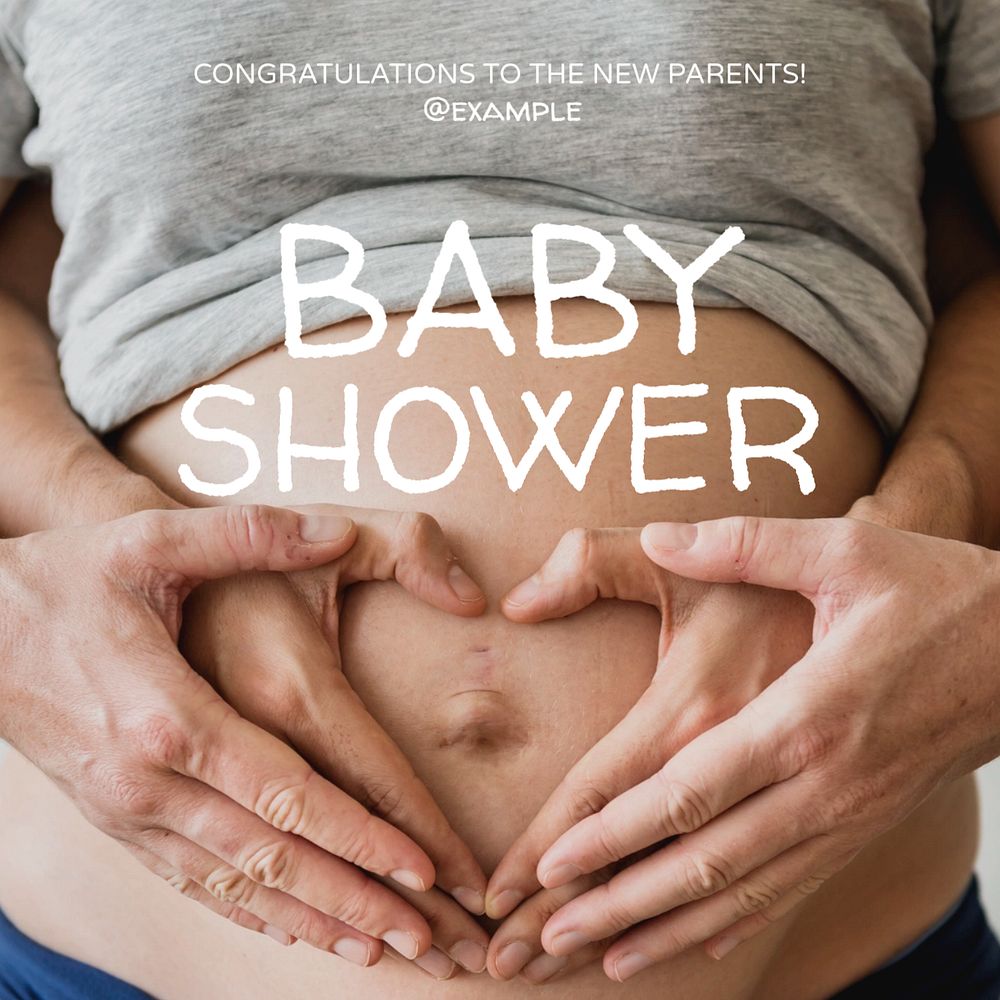 Baby shower Instagram post template, editable design