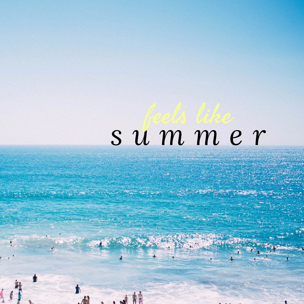 Feels like summer Instagram post template, editable text