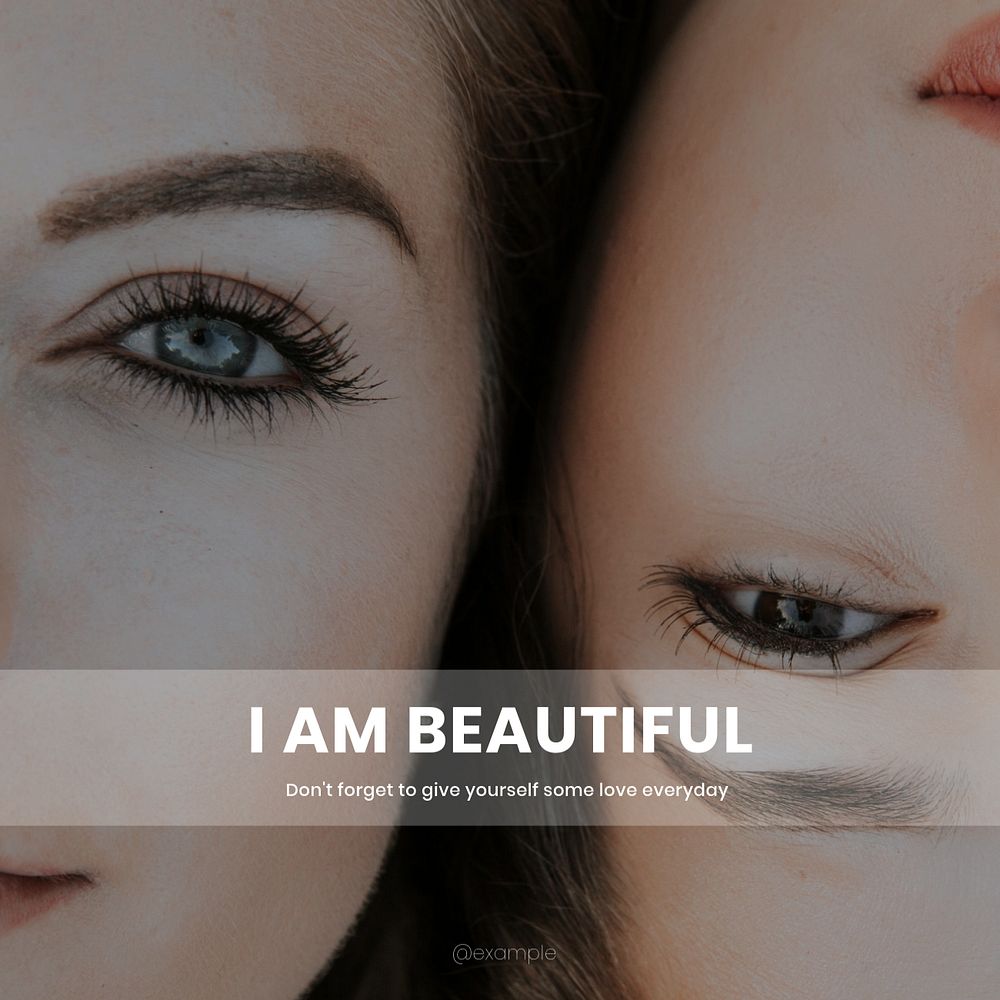 Self affirmation Instagram post template, editable design