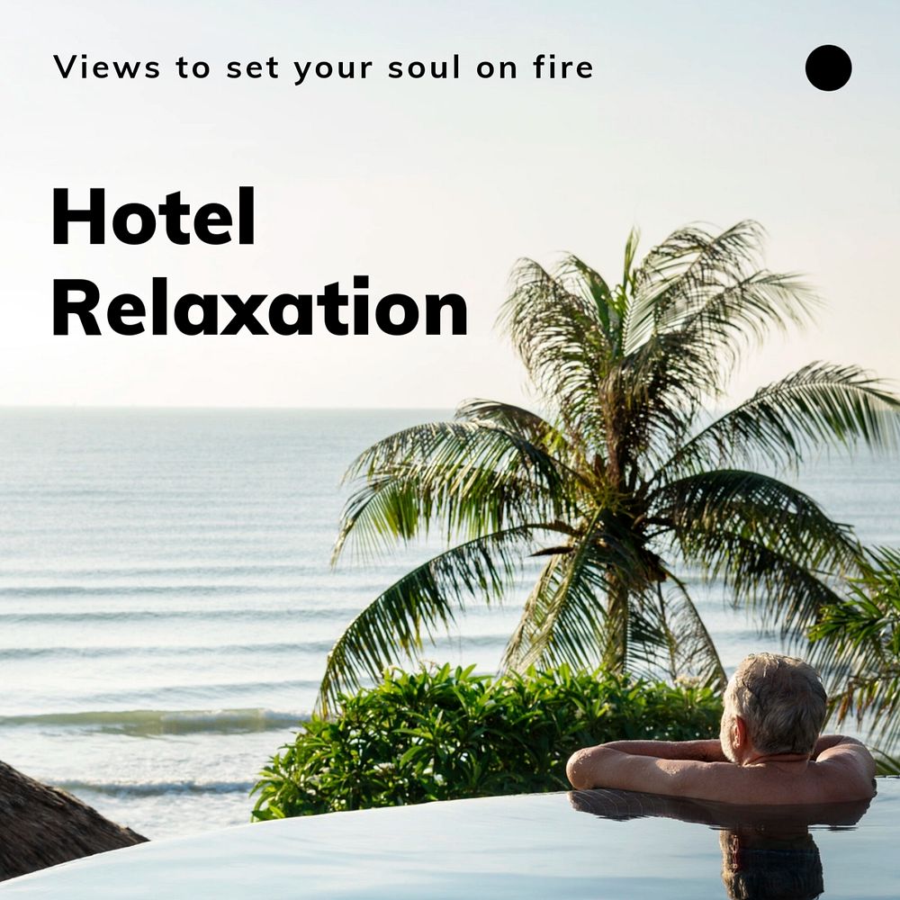 Hotel relaxation Instagram post template, editable design