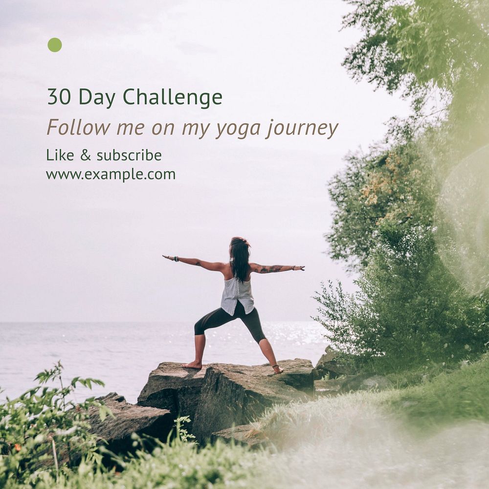 30 day challenge Instagram post template, editable text