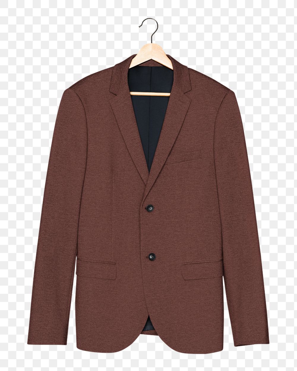 Brown suit mockup png element, editable business apparel design