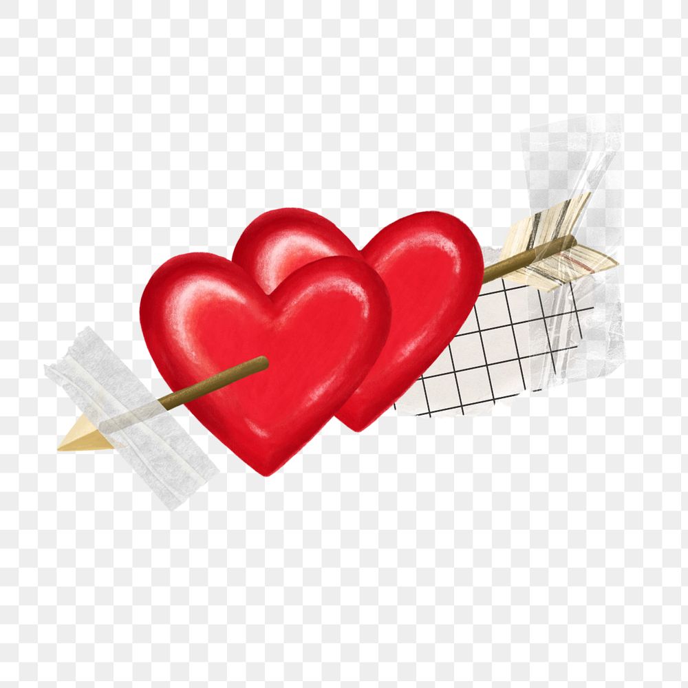 Arrow through heart png, Valentine's celebration illustration, editable design