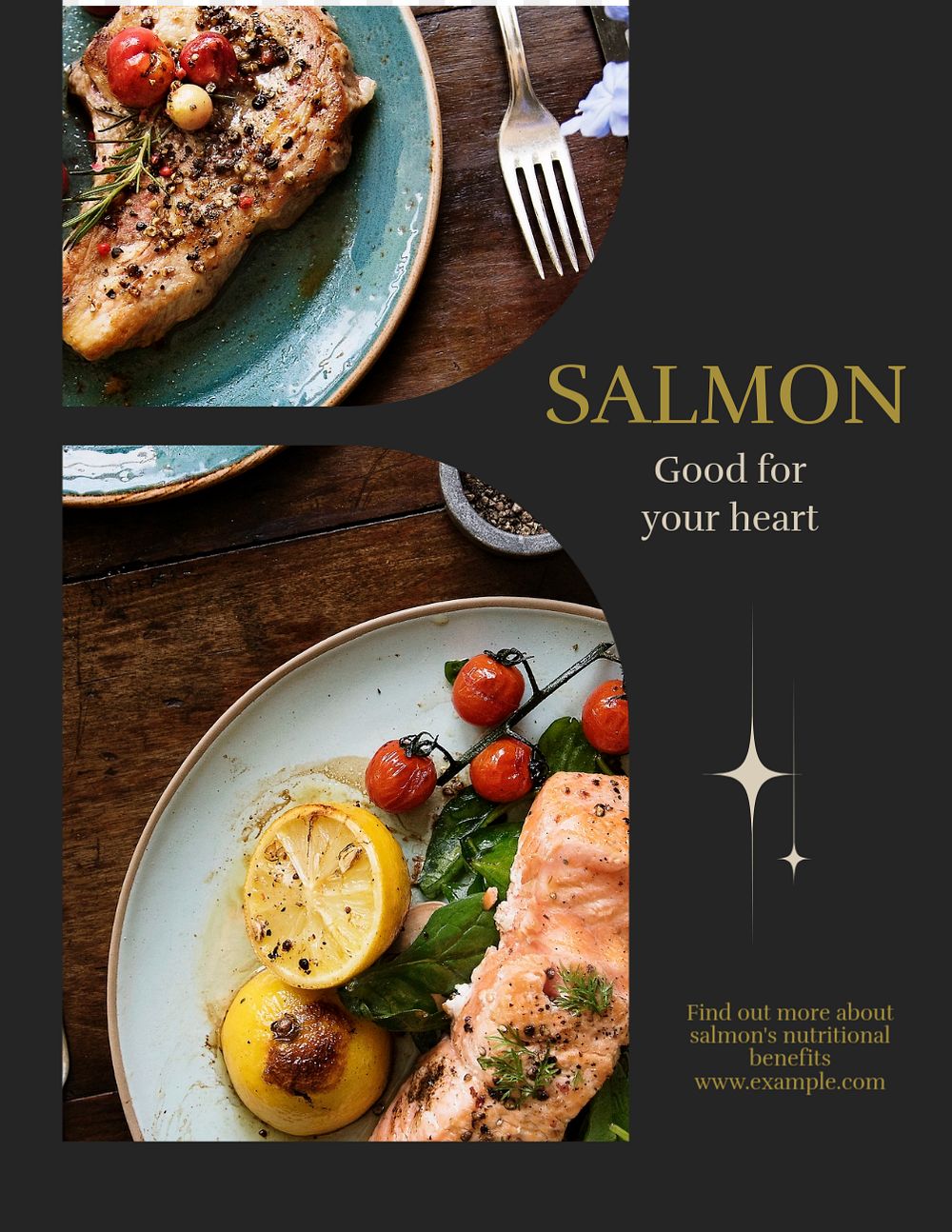 Salmon flyer template, editable text & design