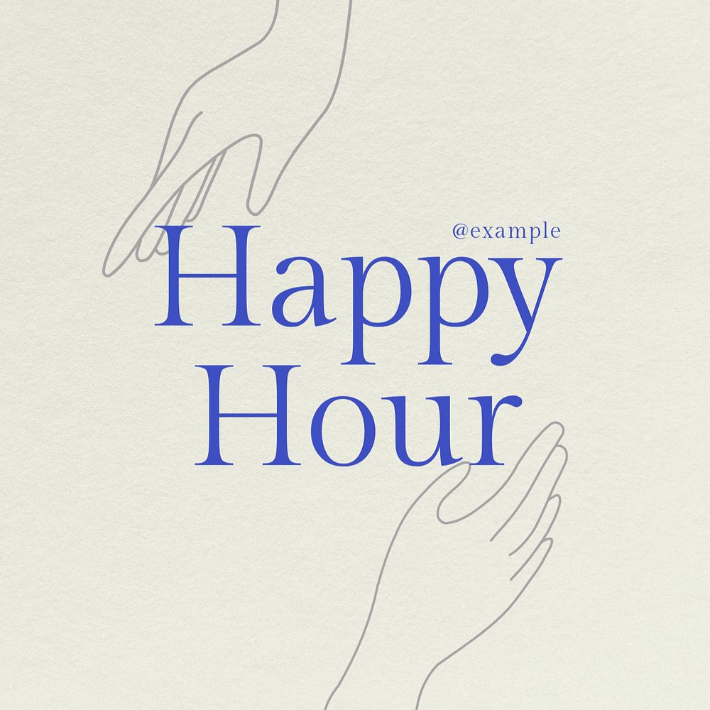 Happy hour Instagram post template, editable text