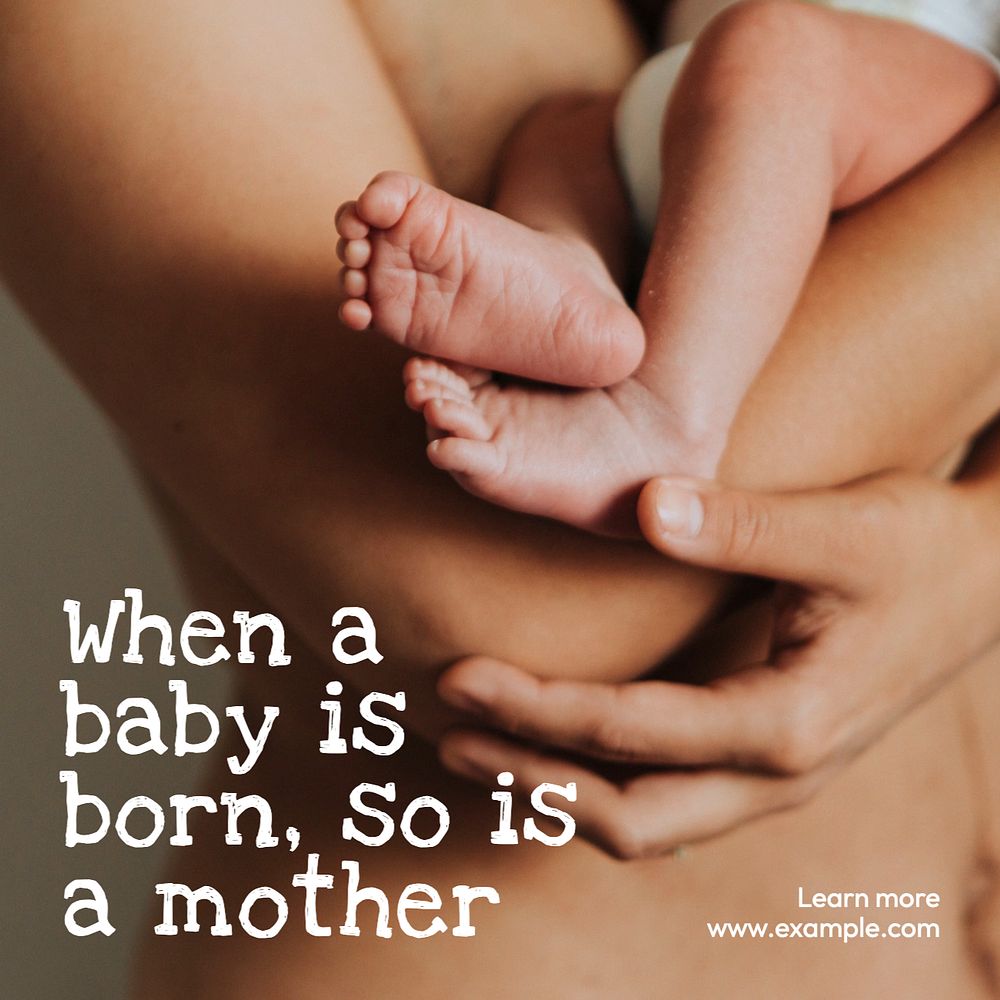 Mother & baby quote Instagram post template