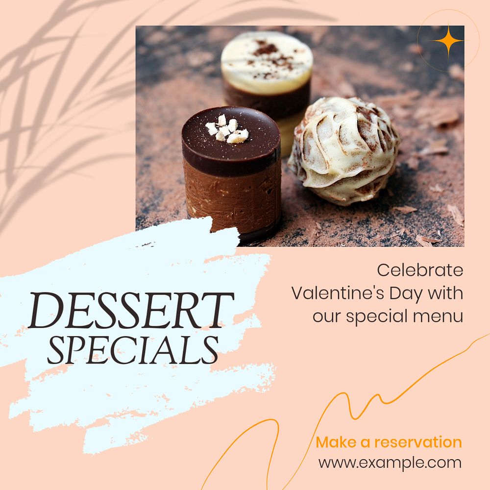 Dessert specials Instagram post template, editable text