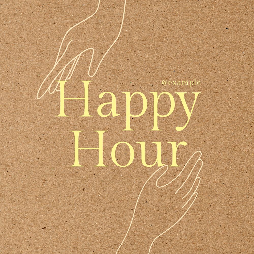 Happy hour Instagram post template, editable text