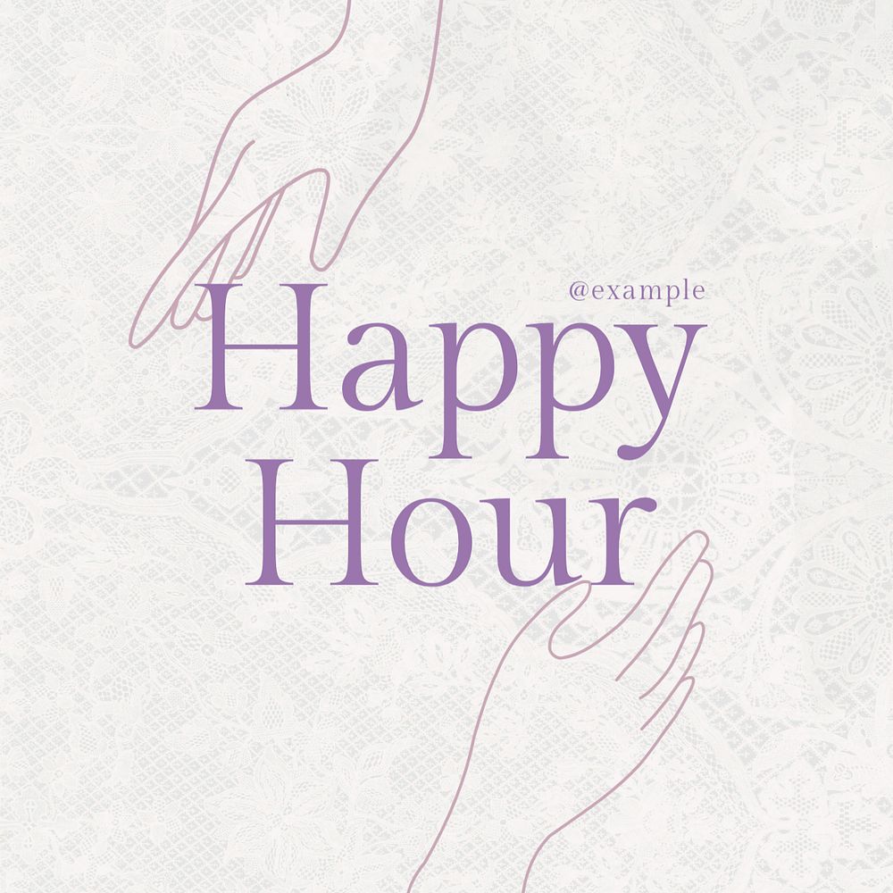 Happy hour Instagram post template, editable text