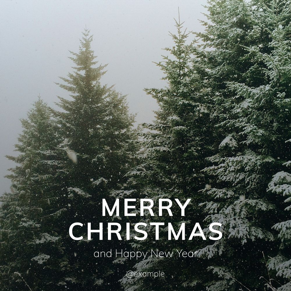 Merry Christmas Facebook post template, editable design