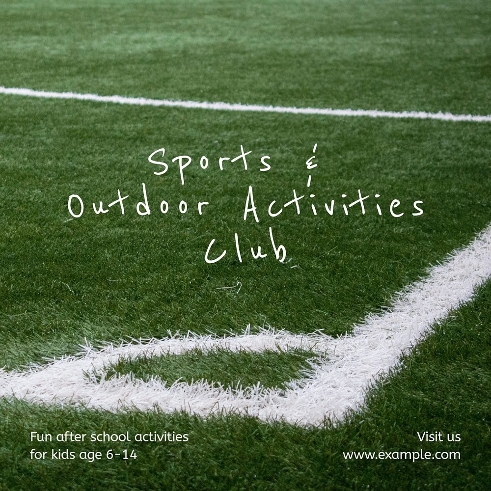 Kids sports club post template, editable social media design