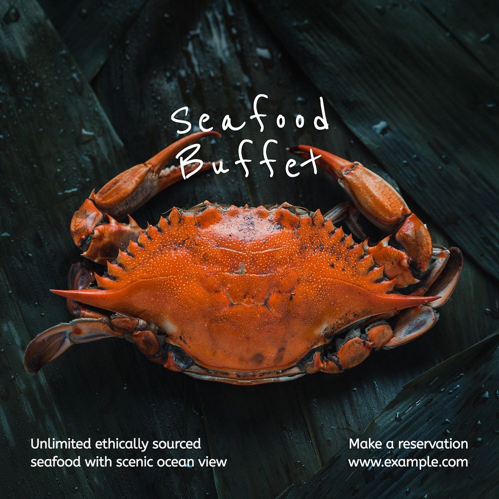 Seafood buffet Instagram post template