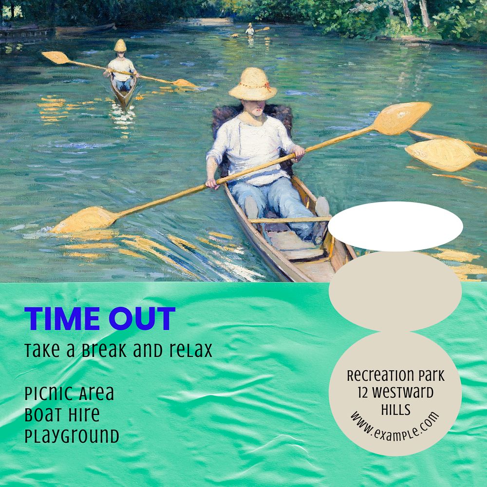 Time out Instagram post template, editable design