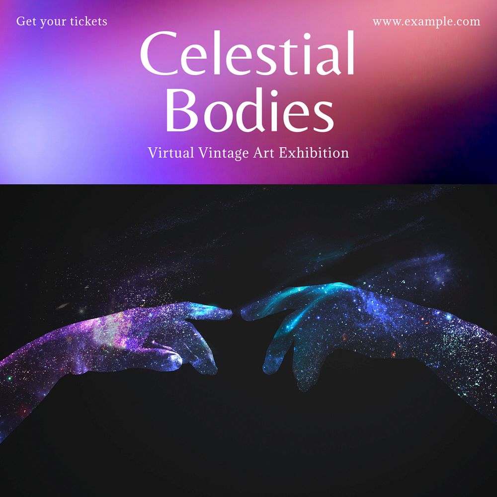 Celestial bodies Instagram post template, editable design