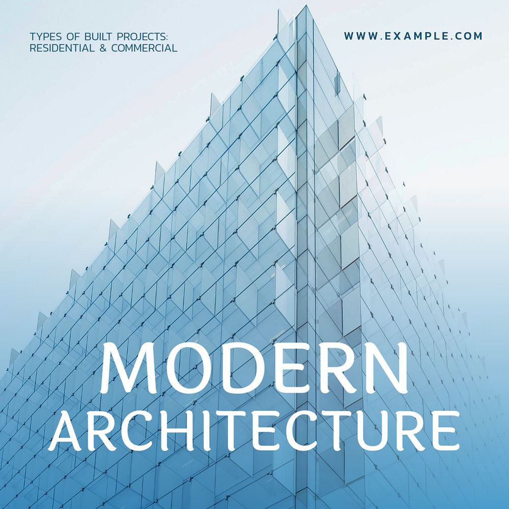 Modern architecture Instagram post template, editable text