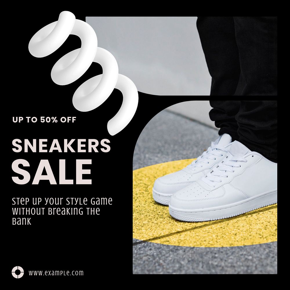 Sneakers sale Instagram post template, editable design