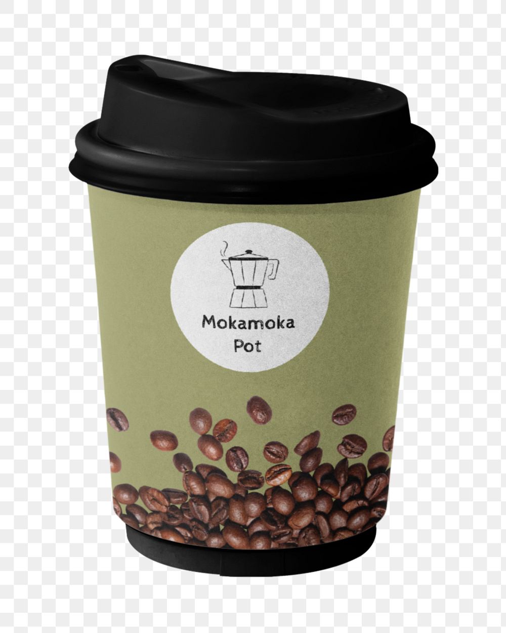 Coffee cup mockup png element, editable product packaging design