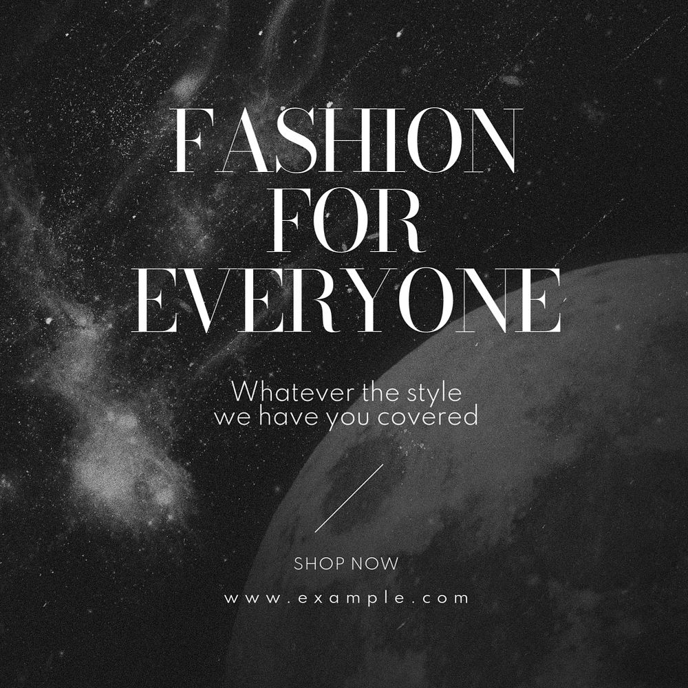 Fashion for everyone Instagram post template, editable text