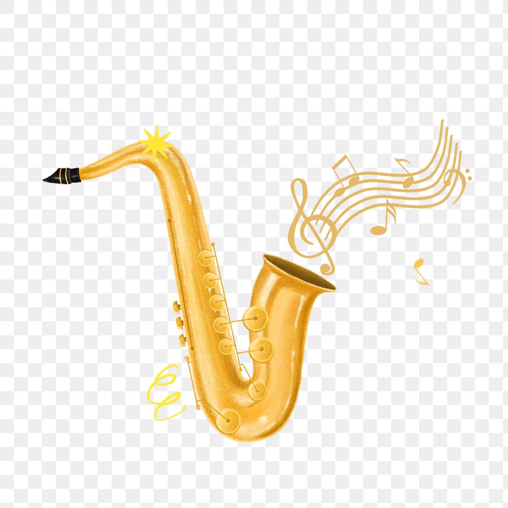 Saxophone musical instrument png, hobby illustration, editable design