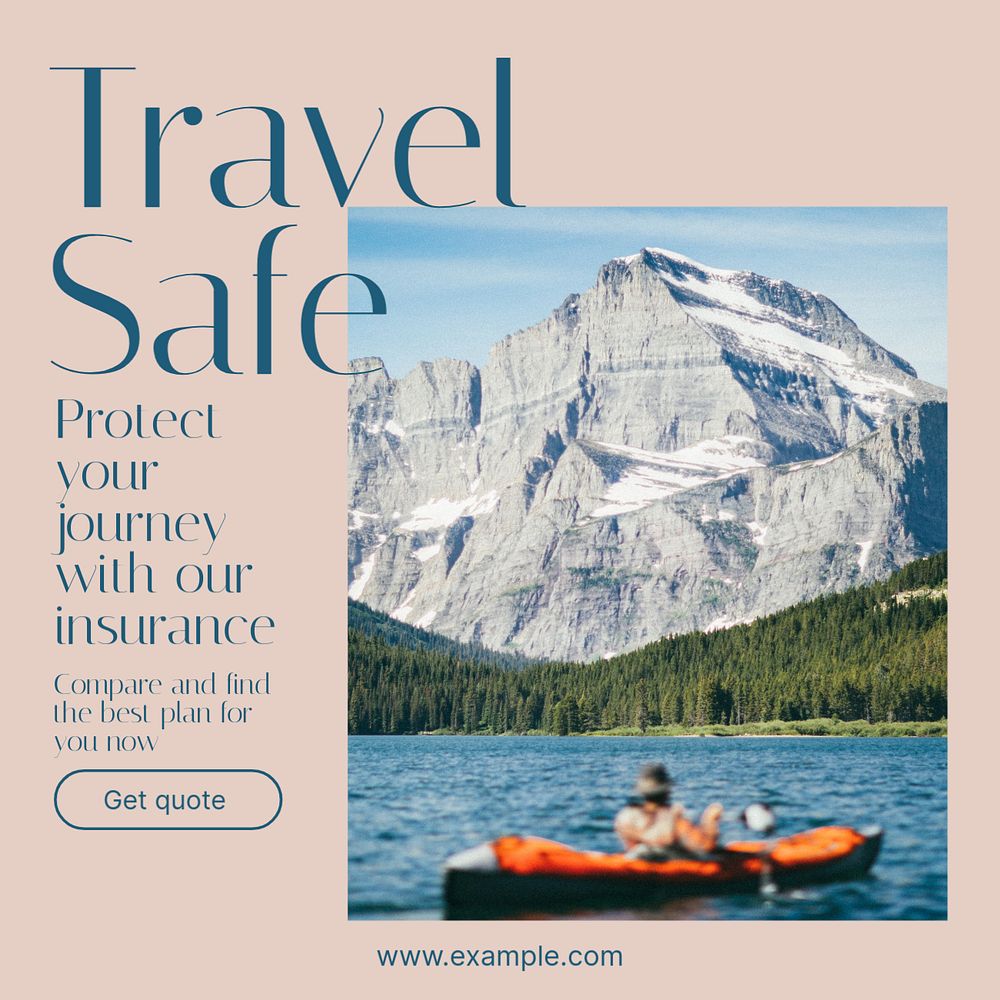 Travel safe Instagram post template, editable social media design