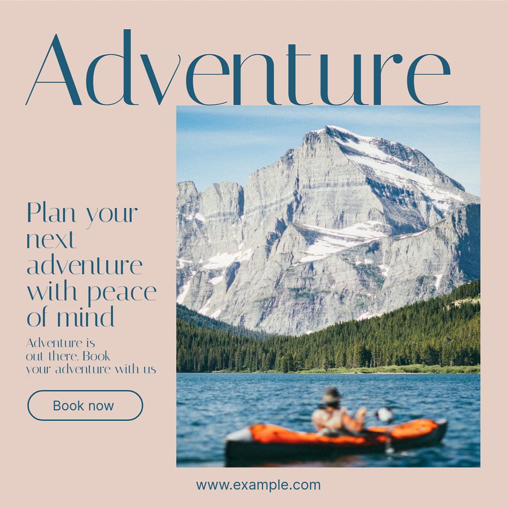 Adventure Instagram post template, editable social media design